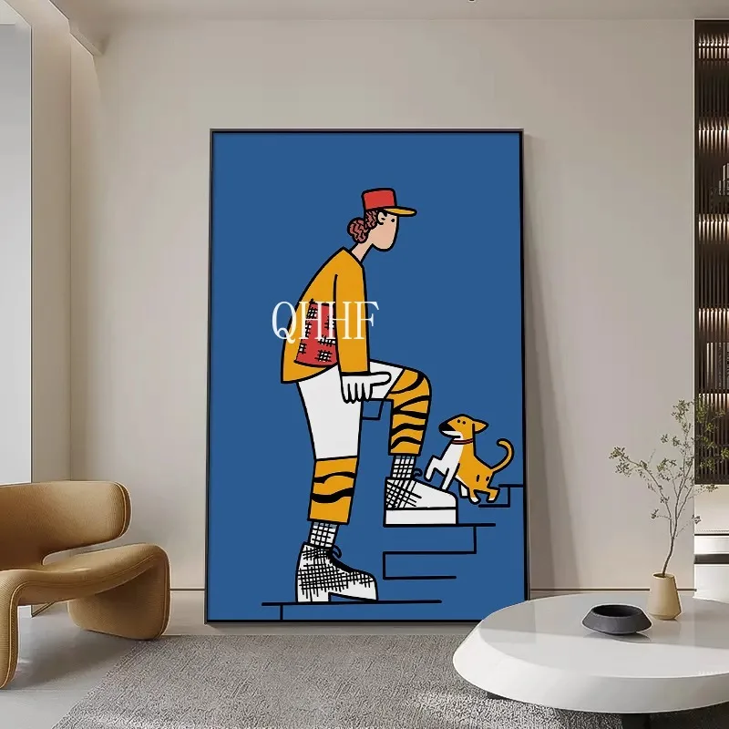 Klein blue abstract character living room decorative painting sofa background wall niche art wall
Klein blue abstract character living room decorative painting sofa background wall niche art wall