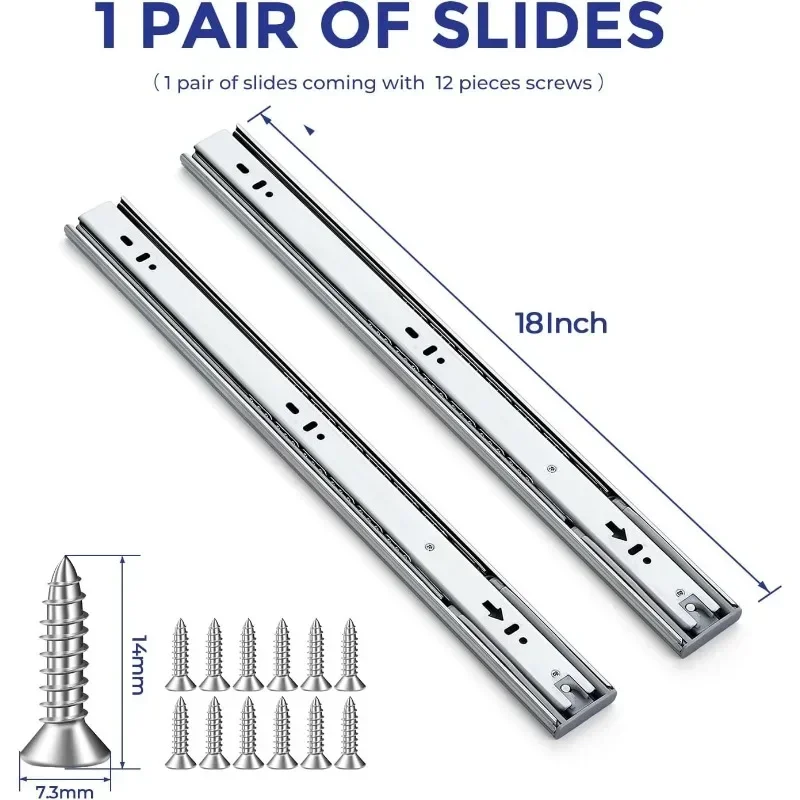 Hot Sale.18 Inch Side Mount Drawer Slides 10 Pack Full Extension Ball Bearing Drawer Slides Soft Close Drawer Slid
Hot Sale.18 Inch Side Mount Drawer Slides 10 Pack Full Extension Ball Bearing Drawer Slides Soft Close Drawer Slid