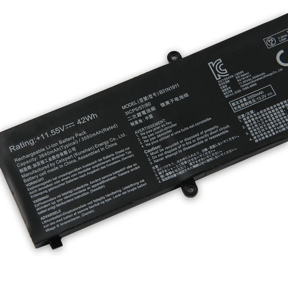 B31N1911 C31N1911 Laptop Battery Replacement For ASUS X413 X413F X413FF X413J X413E X413EP TP420 V4050F V5050E M4050I X421DA
B31N1911 C31N1911 Laptop Battery Replacement For ASUS X413 X413F X413FF X413J X413E X413EP TP420 V4050F V5050E M4050I X421DA