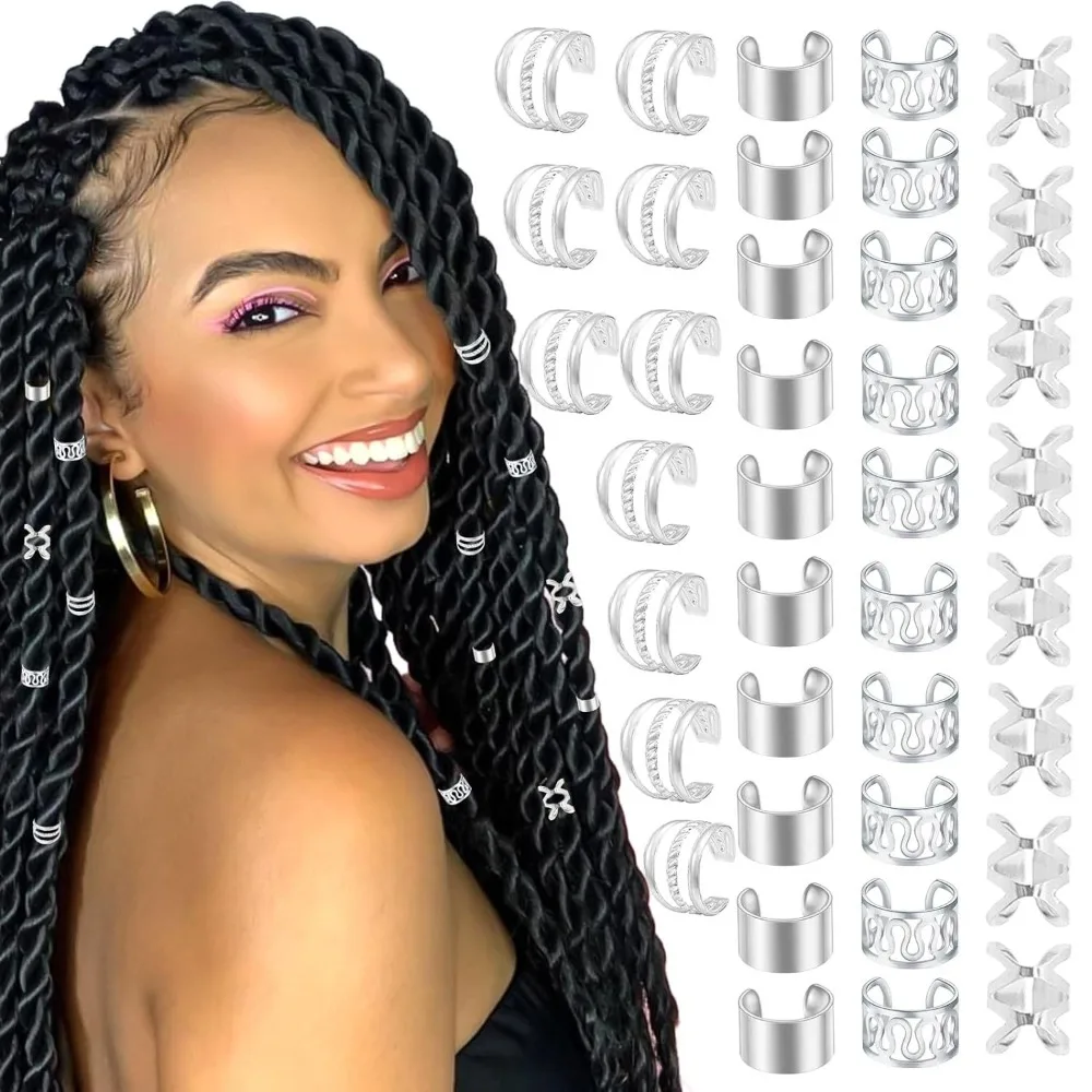 40PCS Gold and Silver Dreadlocks Hair Rings Multi Style Headwear Hair Braid Tubes Metal Cuff Clips Adjustable Braids Hair Beads
40PCS Gold and Silver Dreadlocks Hair Rings Multi Style Headwear Hair Braid Tubes Metal Cuff Clips Adjustable Braids Hair Beads