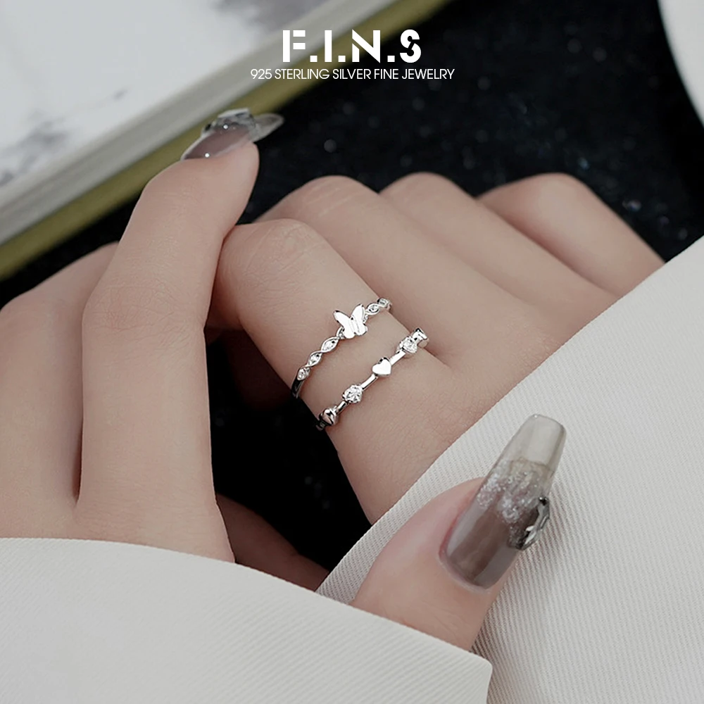 F.I.N.S S925 Sterling Silver Woven Zircon Butterfly Ring Heart-Shaped Korean Fashion Stackable Thin Finger Fine Jewelry Gifts
F.I.N.S S925 Sterling Silver Woven Zircon Butterfly Ring Heart-Shaped Korean Fashion Stackable Thin Finger Fine Jewelry Gifts