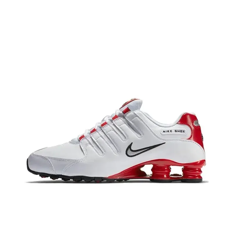 Nike Shox NZ White University Red Leather Air Columns Shock-absorbing Anti Slip Wear-resistant Men Running Shoes 378341-110
Nike Shox NZ White University Red Leather Air Columns Shock-absorbing Anti Slip Wear-resistant Men Running Shoes 378341-110