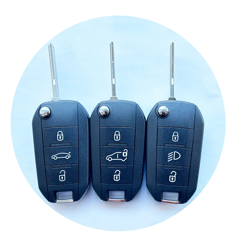 TXK009041 Aftermarket For Peugeot Flip Remote Key 3 Button 433.92MHz FSK 4A Chip With Groove HU83 Blade
TXK009041 Aftermarket For Peugeot Flip Remote Key 3 Button 433.92MHz FSK 4A Chip With Groove HU83 Blade