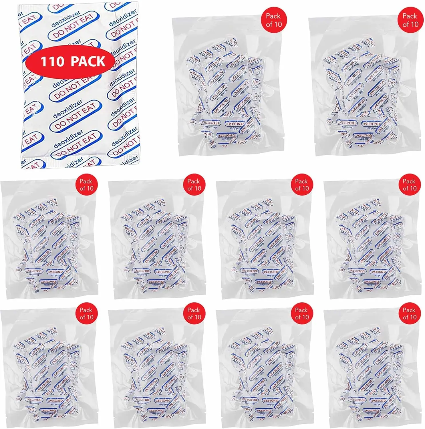 110 Packs 100cc Food Grade Oxygen Absorbers for Long Term Food Storage, Works in Mylar Bags Mason Jars
110 Packs 100cc Food Grade Oxygen Absorbers for Long Term Food Storage, Works in Mylar Bags Mason Jars