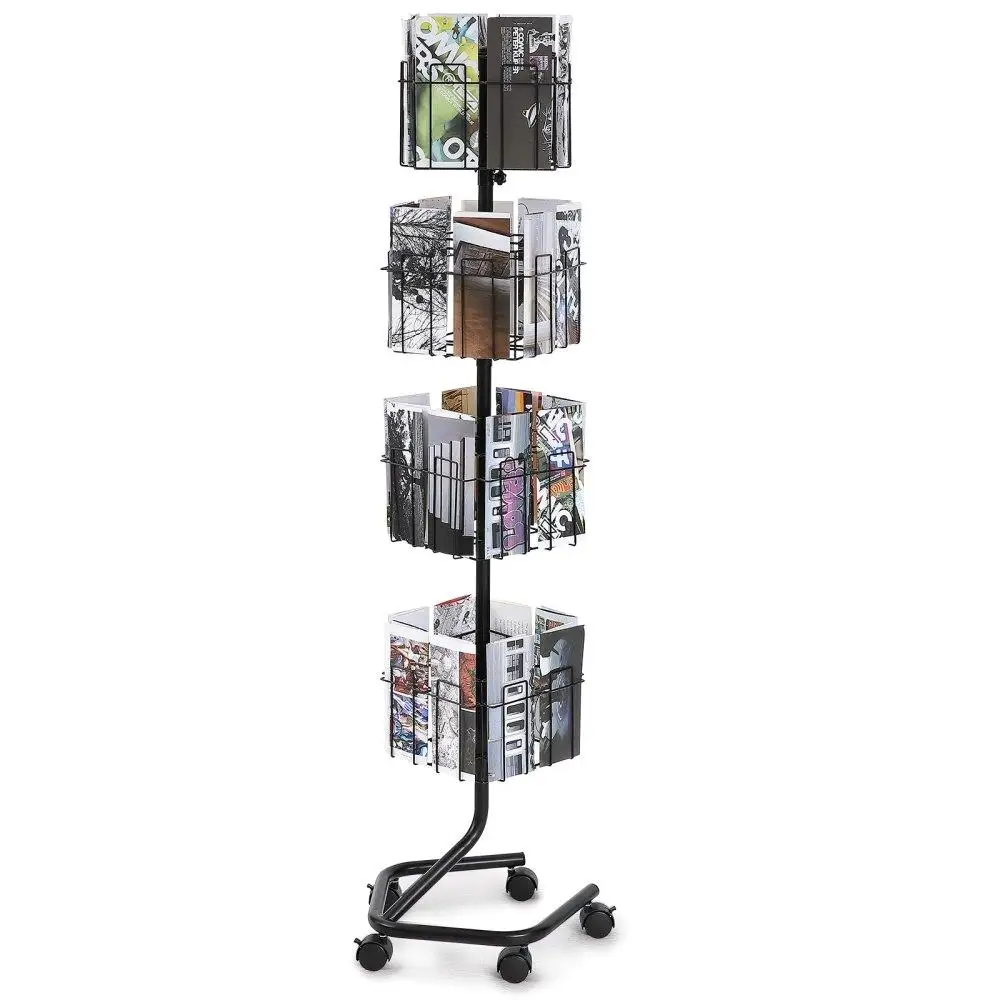 4-Tier Display Rack 32 Pockets Rotating 360 Spinning for postcards Magazines Greeting Cards 5 Wheels 2 Lockable for shop Office
4-Tier Display Rack 32 Pockets Rotating 360 Spinning for postcards Magazines Greeting Cards 5 Wheels 2 Lockable for shop Office