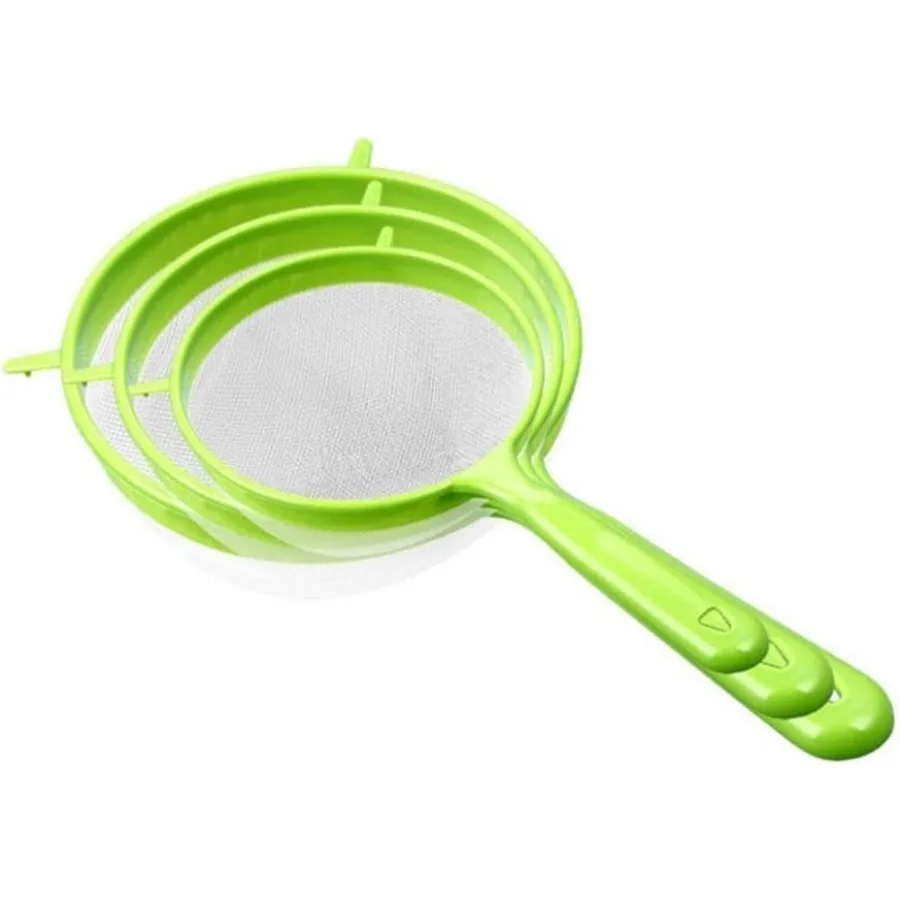 3 Pcs Green Flour Sifter with Long Handle, Flour Sifter with Long Handle, Hangable Flour Colander Powder Filter, Food Strainers
3 Pcs Green Flour Sifter with Long Handle, Flour Sifter with Long Handle, Hangable Flour Colander Powder Filter, Food Strainers