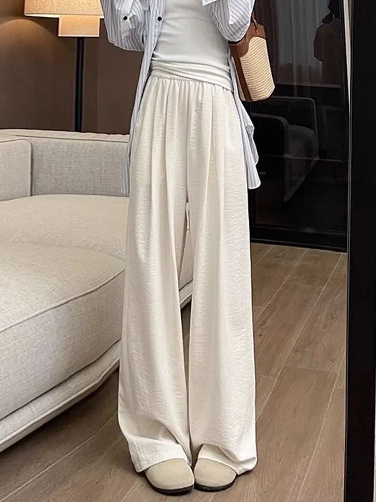 Женские широкие брюки больших размеров, свободные, драпированные, в корейском стиле, с высокой талией, прямого кроя, повседневные, модные, весна-лето
Женские широкие брюки больших размеров, свободные, драпированные, в корейском стиле, с высокой талией, прямого кроя, повседневные, модные, весна-лето