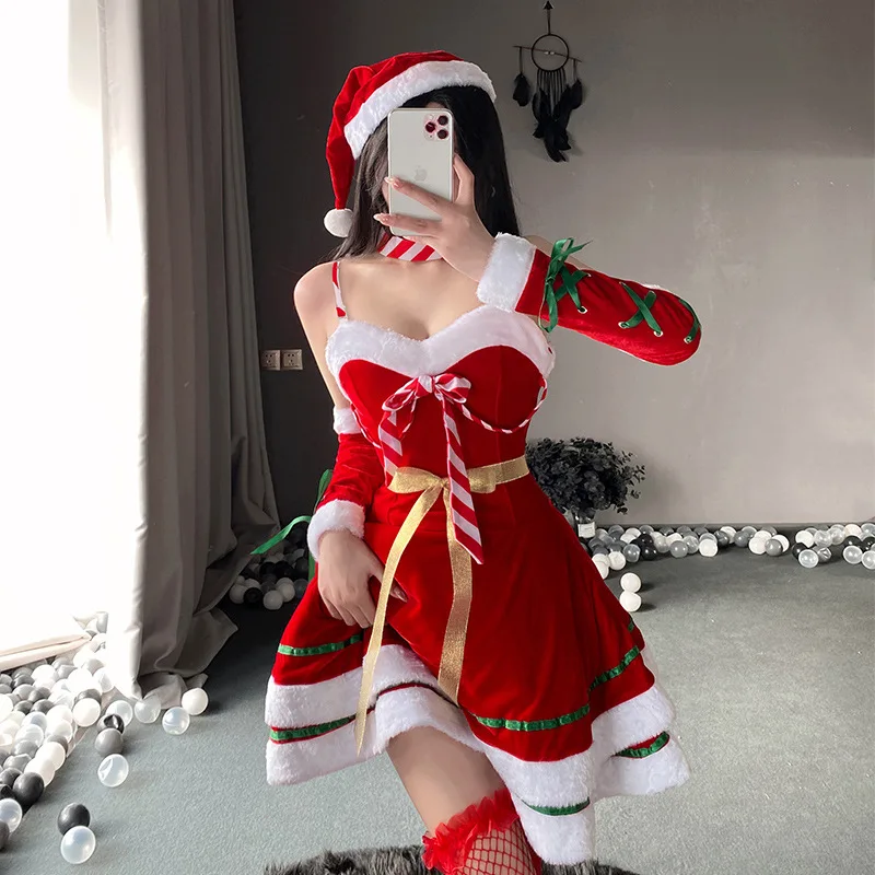 2026 new Christmas velvet velvet fringed waist sexy cute female performance clothing
2026 new Christmas velvet velvet fringed waist sexy cute female performance clothing