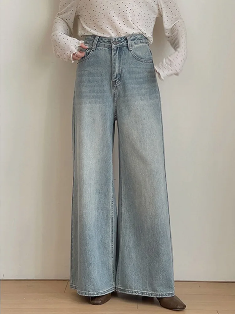 Missuoo 2026 Women's Vintage Wide Leg Jeans Light Blue Gradient High-Waisted Denim Pants Summer Casual Streetwear Trousers
Missuoo 2026 Women's Vintage Wide Leg Jeans Light Blue Gradient High-Waisted Denim Pants Summer Casual Streetwear Trousers
