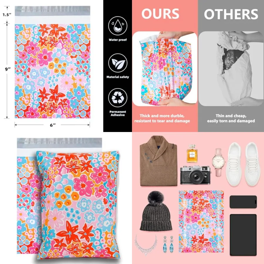 100pcs 6x9 Inch Poly Mailers Waterproof Tear Resistant Mailing Envelopes, Cute Small Business Bags for Clothes, Gifts
100pcs 6x9 Inch Poly Mailers Waterproof Tear Resistant Mailing Envelopes, Cute Small Business Bags for Clothes, Gifts