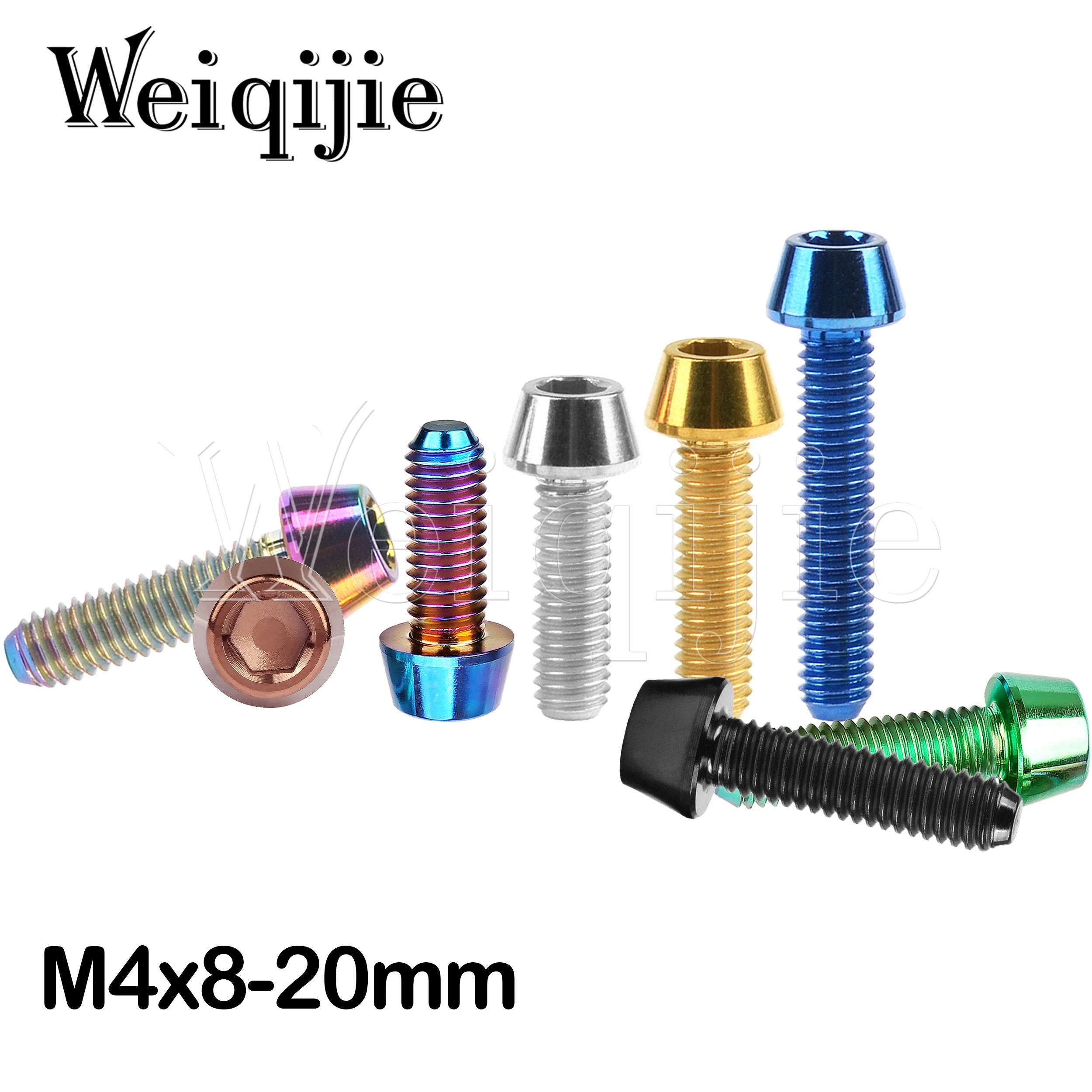Weiqijie титановый болт M4x8 /12 /15/ 20 мм шестигранный ключ коническая головка Болт 1 шт. для велосипеда
Weiqijie титановый болт M4x8 /12 /15/ 20 мм шестигранный ключ коническая головка Болт 1 шт. для велосипеда