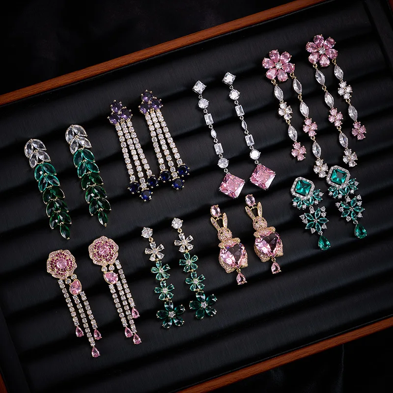 Luxurious Heavy Craft Jewelry Style Wheat Spike Flower Full Zircon Earrings Light Luxury High-end Feel Evening Elegant Matching
Luxurious Heavy Craft Jewelry Style Wheat Spike Flower Full Zircon Earrings Light Luxury High-end Feel Evening Elegant Matching