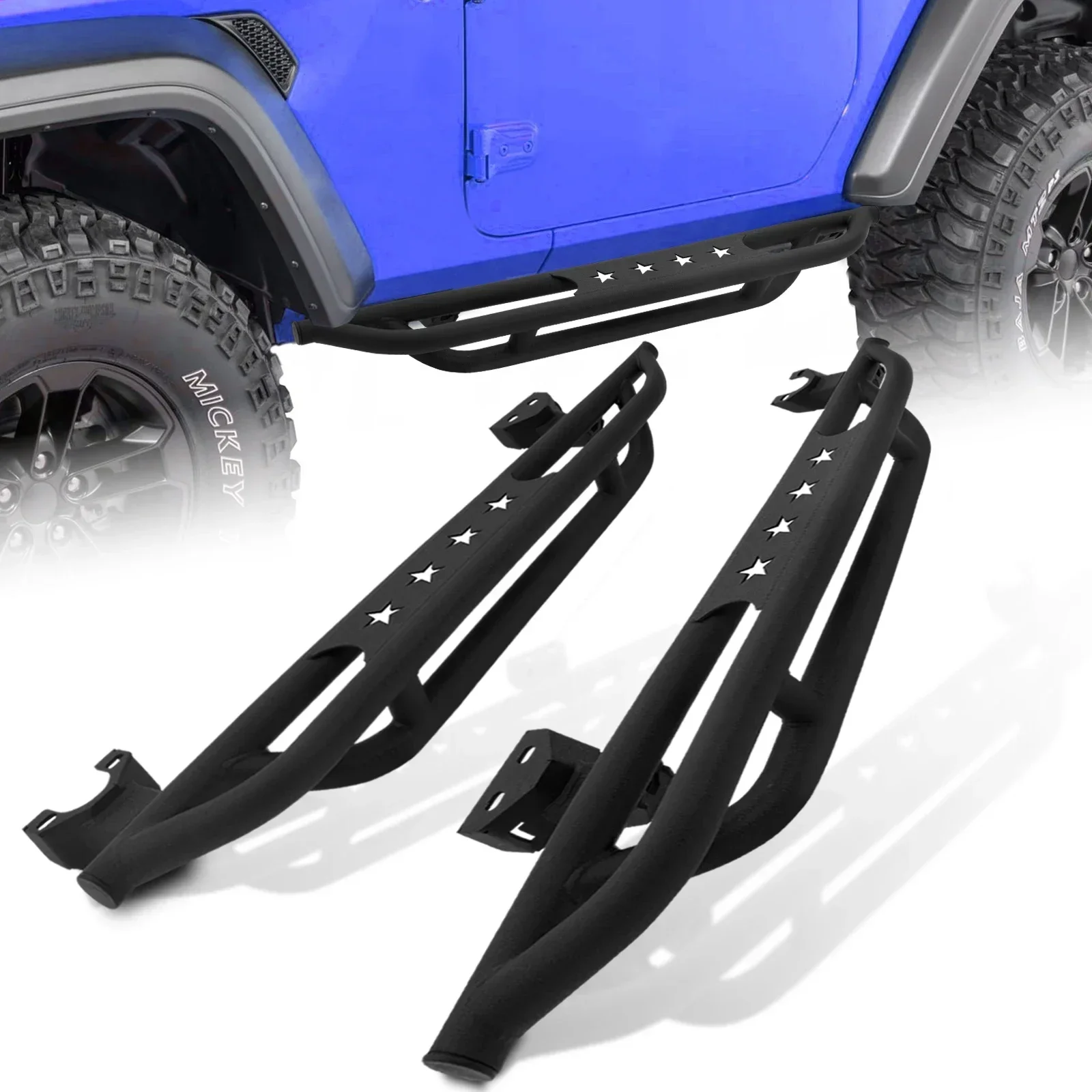 Running Boards for 2018-2025 Jeep Wrangler JL 2-Doors Steel Black Side Step Rails Stars Designed Nerf Bars
Running Boards for 2018-2025 Jeep Wrangler JL 2-Doors Steel Black Side Step Rails Stars Designed Nerf Bars