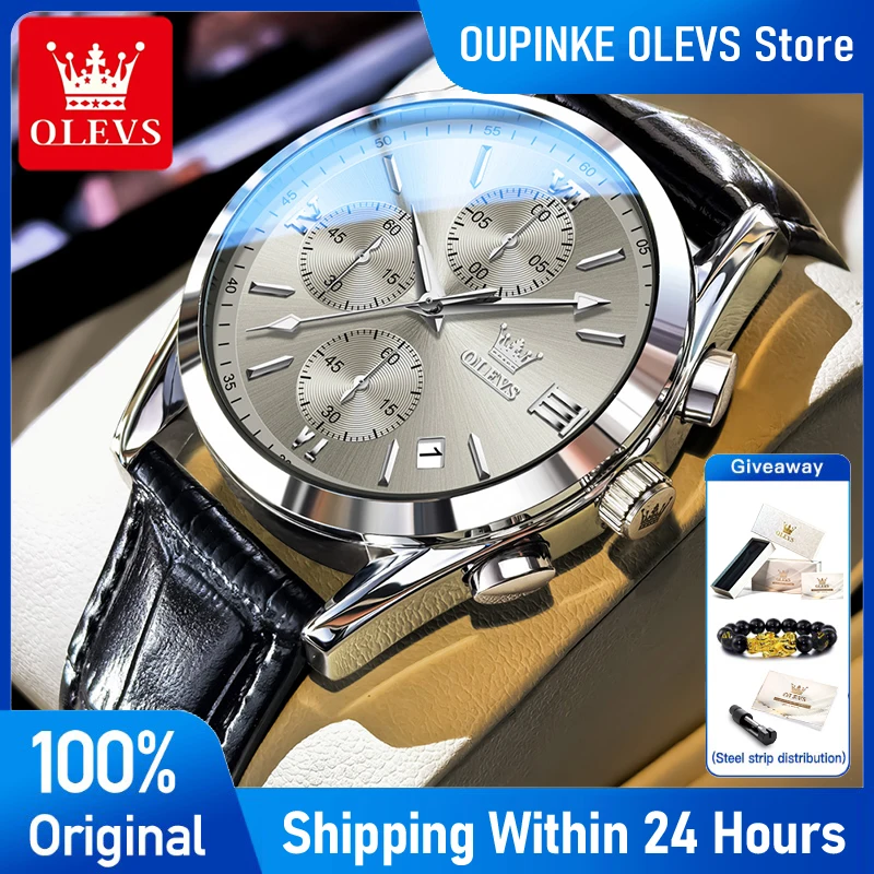 OLEVS 2872 Mens Watch Leather Strap Casual Fashion Quartz Watch Waterproof Luminous Chronograph Date Watches For Men Gift Box
OLEVS 2872 Mens Watch Leather Strap Casual Fashion Quartz Watch Waterproof Luminous Chronograph Date Watches For Men Gift Box