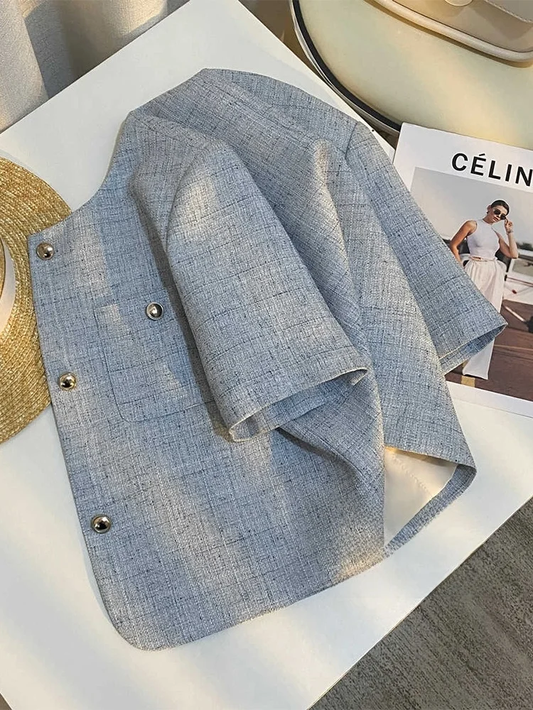 Slim Fit ort Sve Suit Jaet Women's Summer Thin Loose Outerwear Ele ort Top Commute Sle round Ne Button Closure
Slim Fit ort Sve Suit Jaet Women's Summer Thin Loose Outerwear Ele ort Top Commute Sle round Ne Button Closure