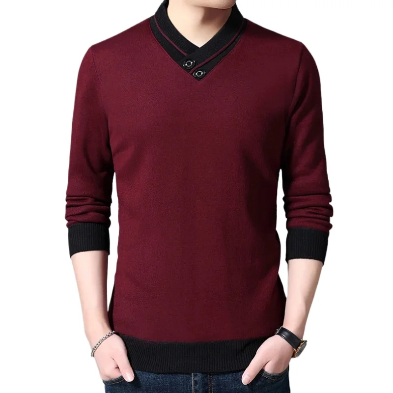 New Men's Autumn and Winter V-neck Base Sweater Casual Trend with Thick Velvet and Warm Tops
New Men's Autumn and Winter V-neck Base Sweater Casual Trend with Thick Velvet and Warm Tops