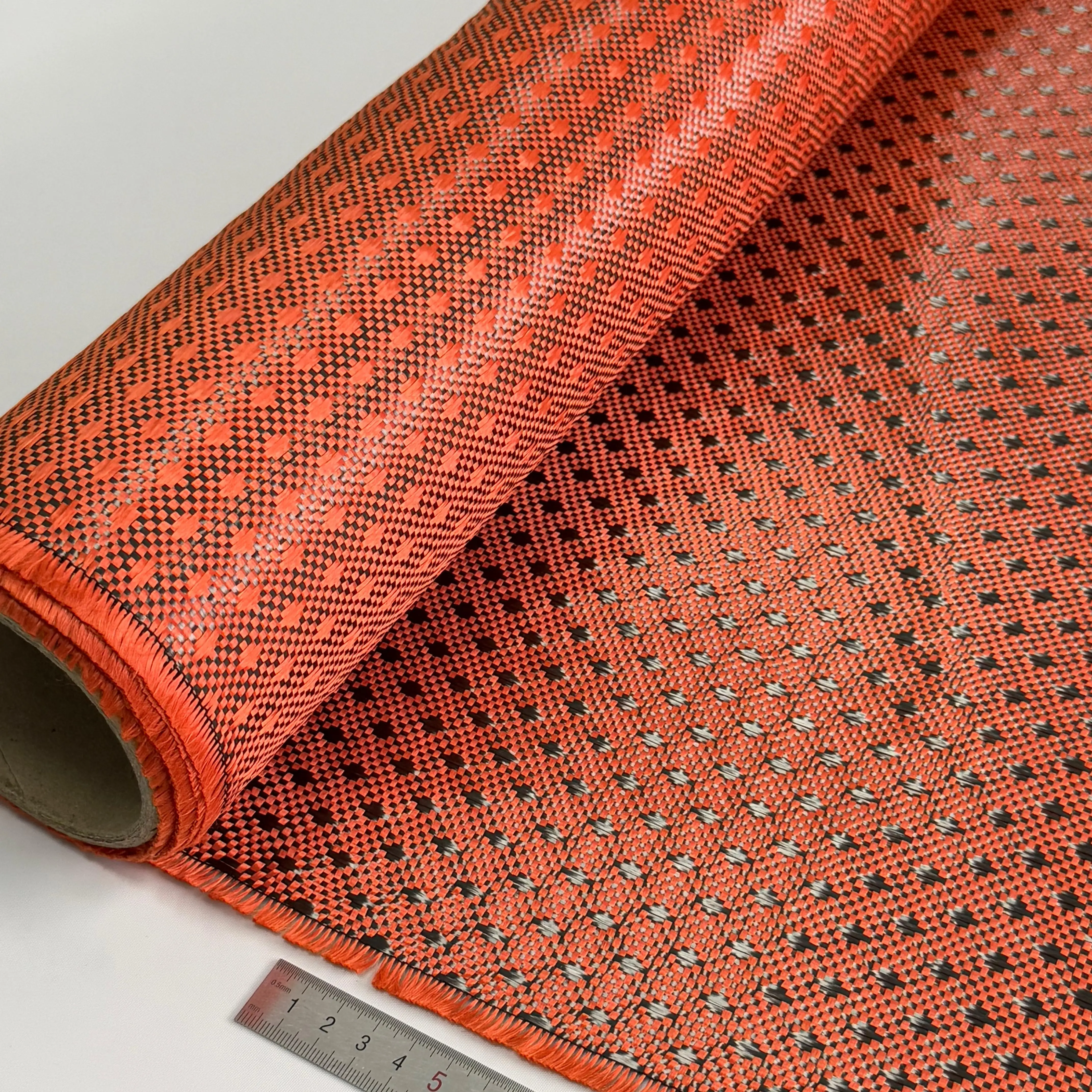 1500D Orange Aramid 3K Carbon Fiber Hybrid Jacquard Fabric 240gsm Black & Orange Woven Cloth for Auto Decoration
1500D Orange Aramid 3K Carbon Fiber Hybrid Jacquard Fabric 240gsm Black & Orange Woven Cloth for Auto Decoration