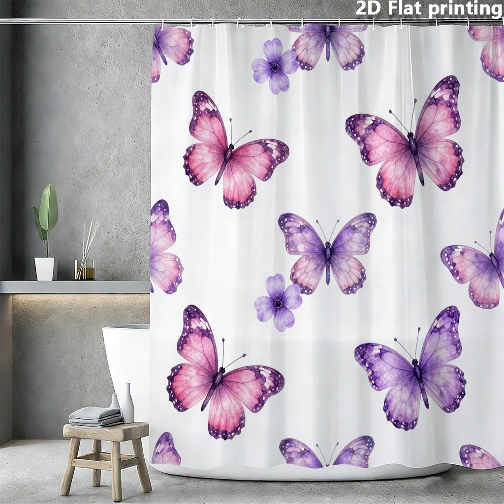 Waterproof Butterfly Shower Curtain Pink Purple Floral Design 180x200cm Bathroom Decor Wall Art Luxury Washroom Linens
Waterproof Butterfly Shower Curtain Pink Purple Floral Design 180x200cm Bathroom Decor Wall Art Luxury Washroom Linens