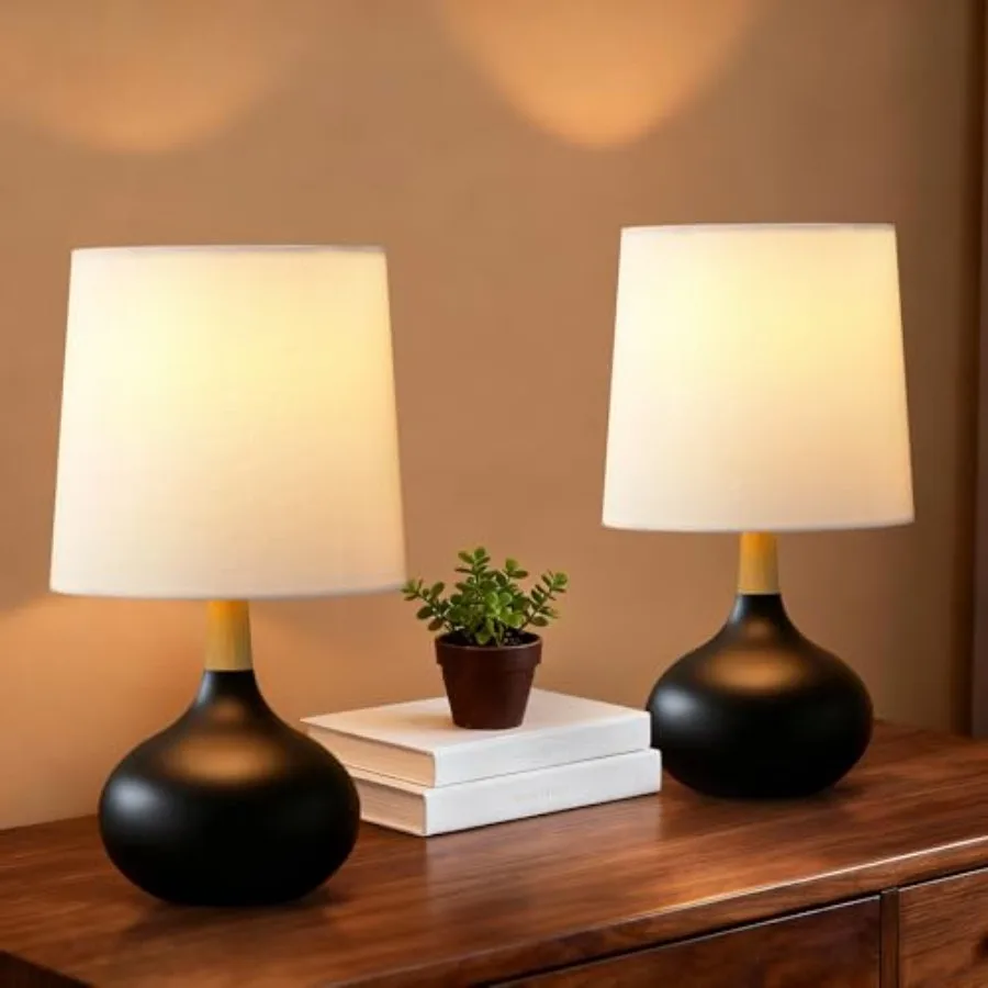 14" Ceramic Table Lamp Set of 2 with Natural Wood Stem and Linen Shade for Bedroom DecorModern Farmhouse Small Bedside Lamp for
14" Ceramic Table Lamp Set of 2 with Natural Wood Stem and Linen Shade for Bedroom DecorModern Farmhouse Small Bedside Lamp for