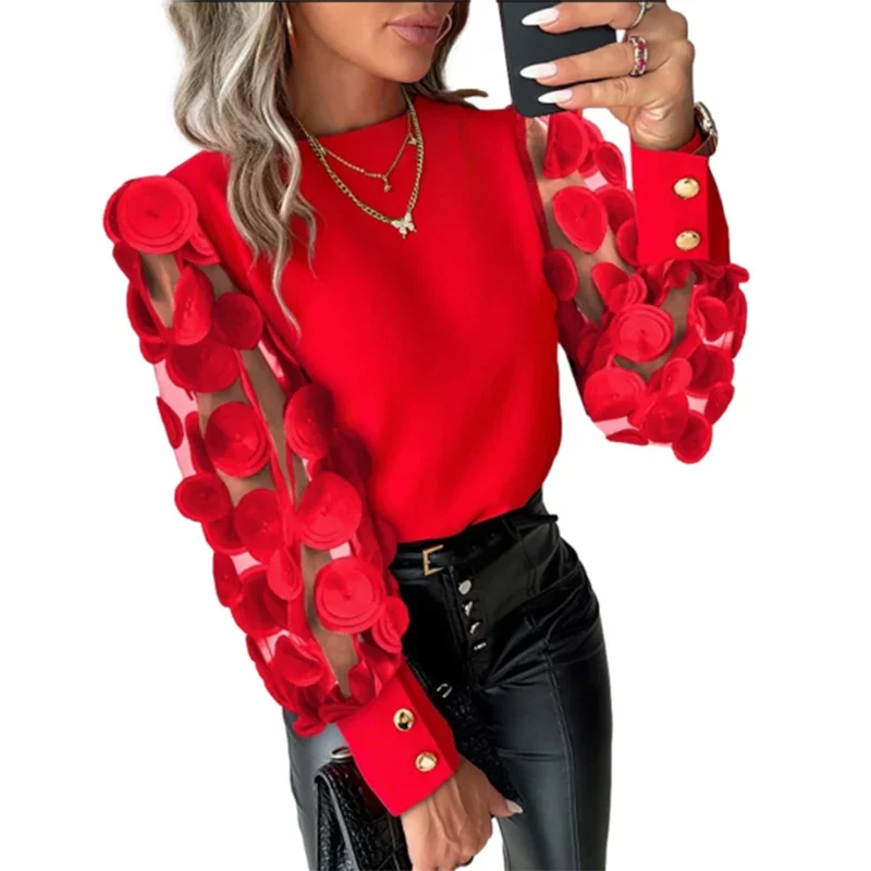 Fashion Lantern Sleeve Button Splicing Shirt Women Elegant Office Commuter O Neck Blouse Female Autumn Spring Daily Casual Tops
Fashion Lantern Sleeve Button Splicing Shirt Women Elegant Office Commuter O Neck Blouse Female Autumn Spring Daily Casual Tops