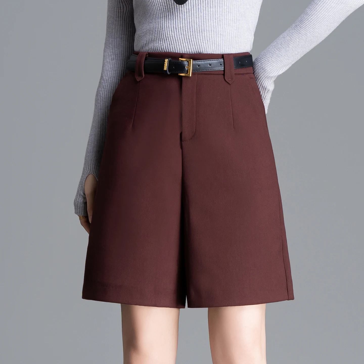 High Waist A-Line Wide Leg Casual Pants Women's Suit ort Pants Woolen Material Five-Quarter Boot Pants Casual Sle
High Waist A-Line Wide Leg Casual Pants Women's Suit ort Pants Woolen Material Five-Quarter Boot Pants Casual Sle