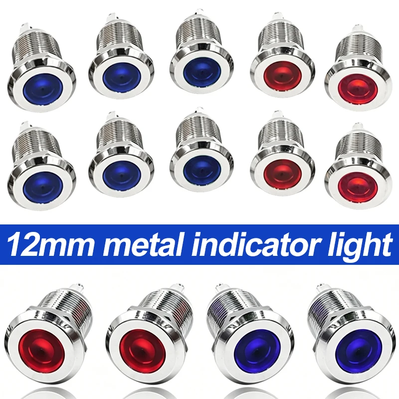 12mm Waterproof Signal Lamp 12V24V LED Metal Indicator Flat Power Indicator Pilot Lamp
12mm Waterproof Signal Lamp 12V24V LED Metal Indicator Flat Power Indicator Pilot Lamp