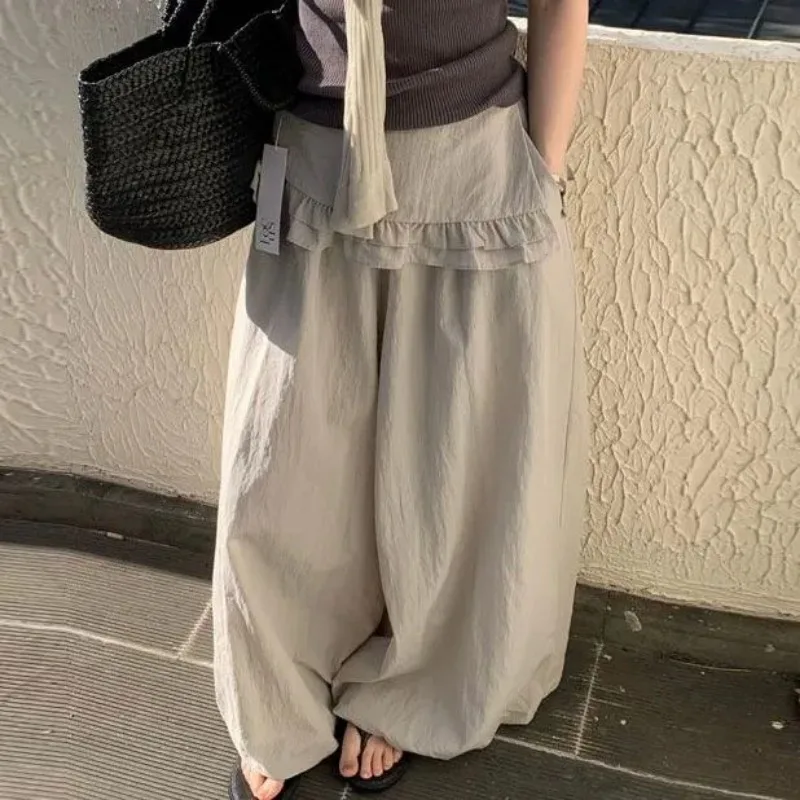 Women's Removable Ruffle Hem Wide Leg Pants Casual Loose Trousers
Women's Removable Ruffle Hem Wide Leg Pants Casual Loose Trousers