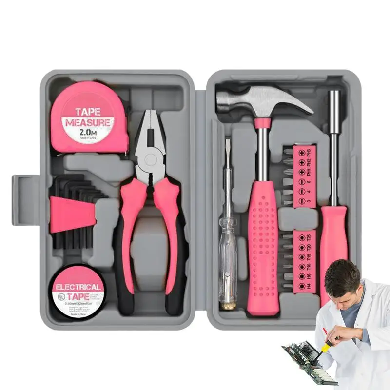 Tool Kit For Home Pink Tool Box Set Small Tool Kit Tools & Home Improvement Home Tool Set All Purpose With Storage Box
Tool Kit For Home Pink Tool Box Set Small Tool Kit Tools & Home Improvement Home Tool Set All Purpose With Storage Box