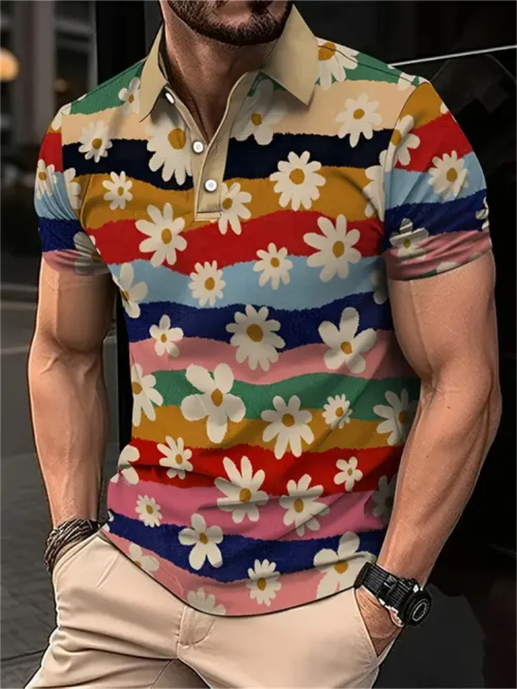 Daisy Summer Men's Polo Shirt Fashion Men's Shirt Button Collar Short Sleeve Tee Lapel Polo Shirts for Men Simple T shirt Men
Daisy Summer Men's Polo Shirt Fashion Men's Shirt Button Collar Short Sleeve Tee Lapel Polo Shirts for Men Simple T shirt Men