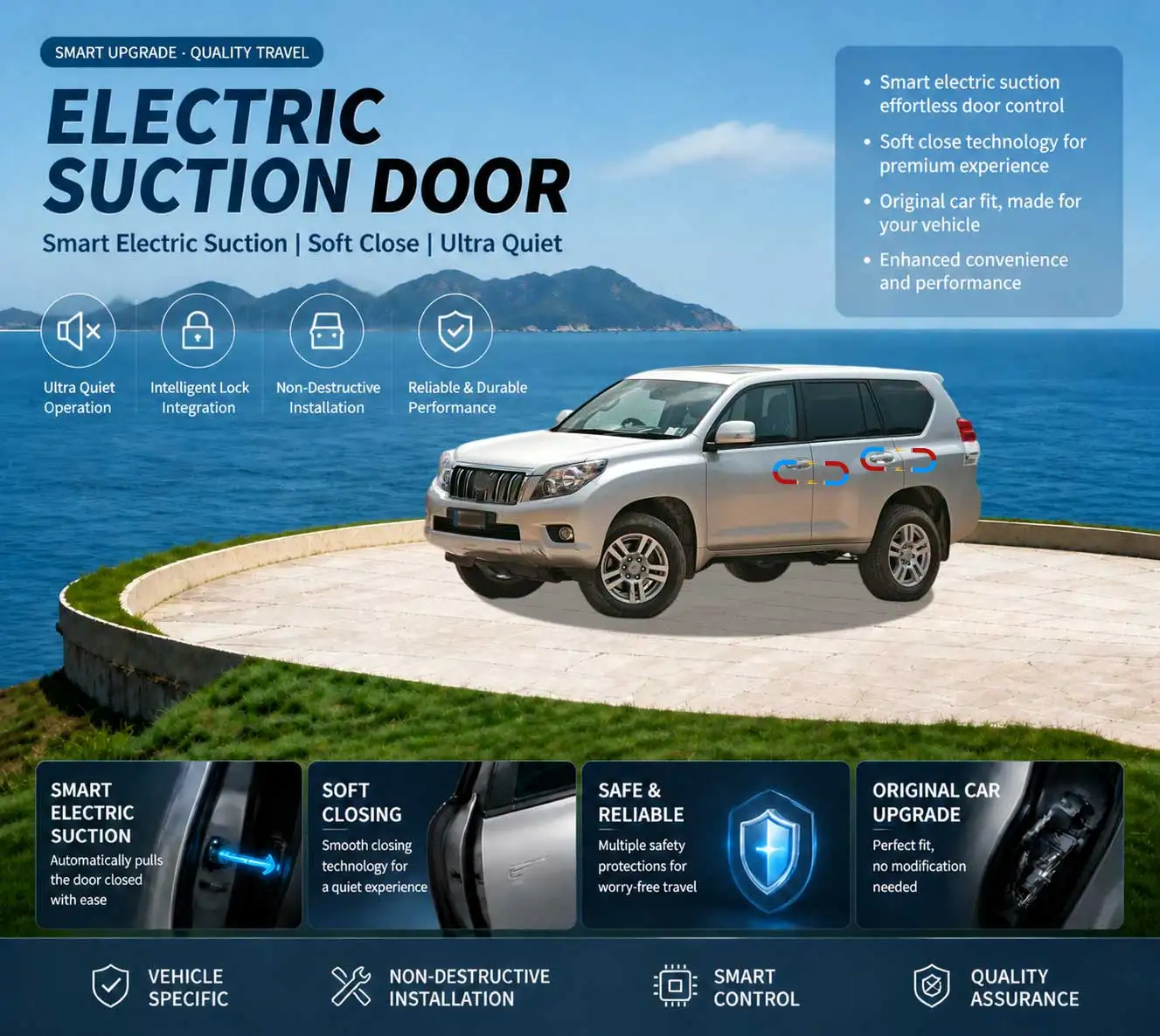 Car-Specific Auto Soft Close Door & Electric Tailgate Modification Kit for Toyota Land Cruiser Prado 4th Gen J150 2009-2017
Car-Specific Auto Soft Close Door & Electric Tailgate Modification Kit for Toyota Land Cruiser Prado 4th Gen J150 2009-2017