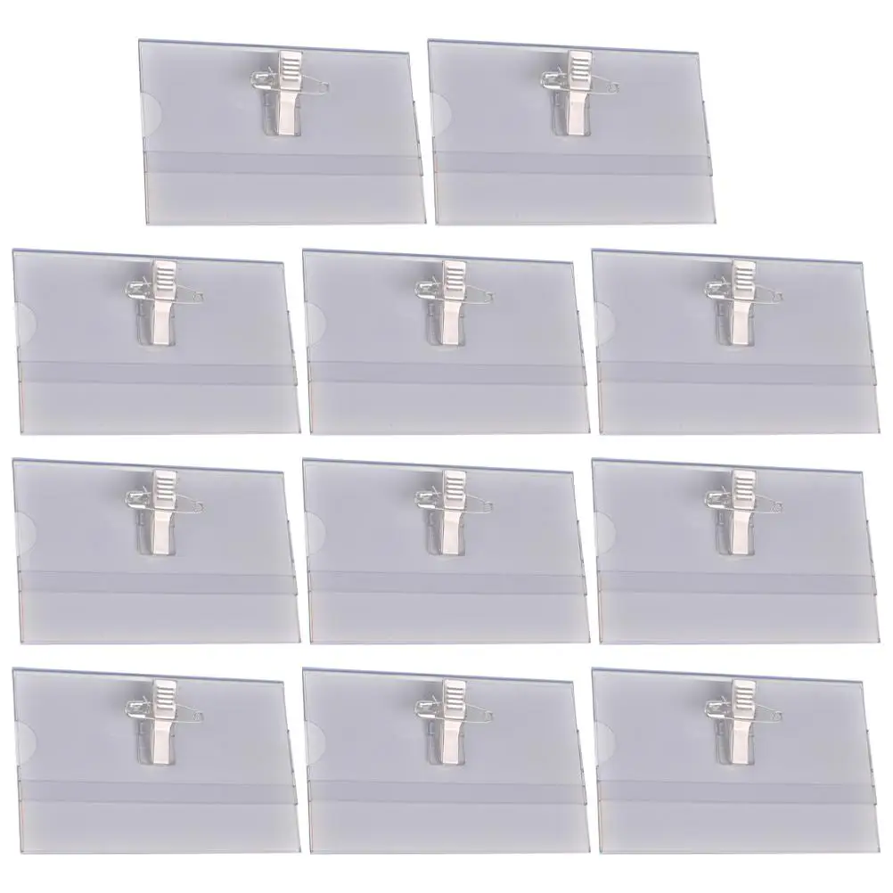 50pcs Badge Holder Pin PVC Clear Card Clip Removable Name Tags Staff ID Accessories Coat Badge Holder Name Tag Clips
50pcs Badge Holder Pin PVC Clear Card Clip Removable Name Tags Staff ID Accessories Coat Badge Holder Name Tag Clips