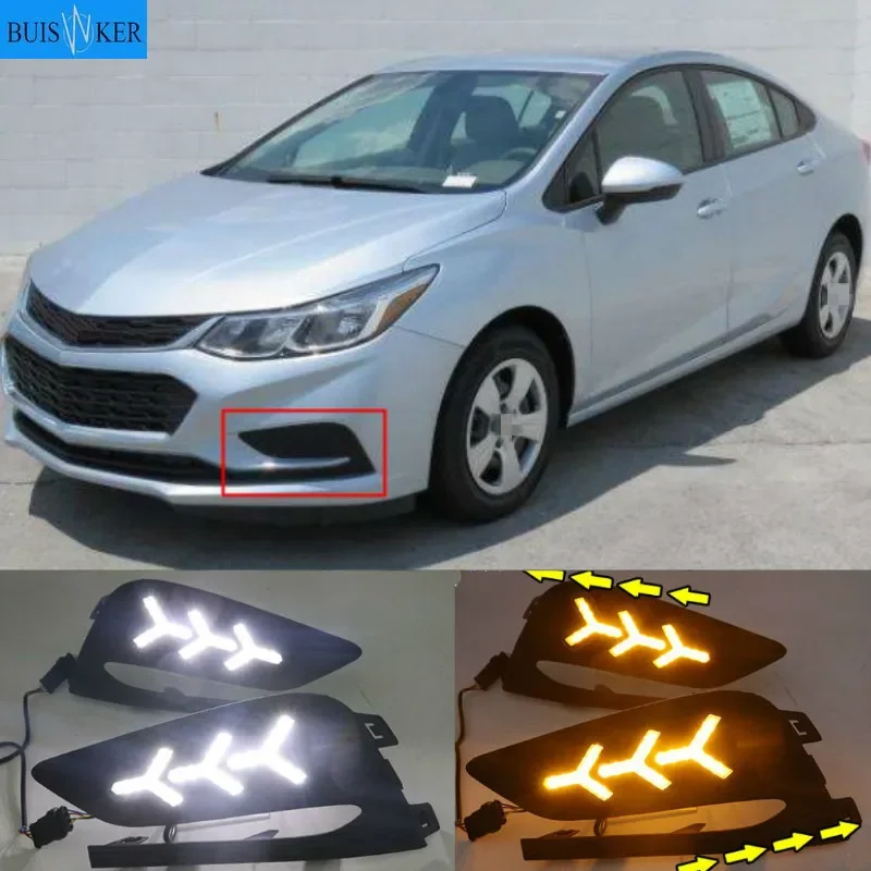 2PCS LED Daytime Running Light For Chevrolet Cruze 2016 2017 2018 Dynamic Yellow Turn Signal Relay Waterproof Car 12V DRL Lamp
2PCS LED Daytime Running Light For Chevrolet Cruze 2016 2017 2018 Dynamic Yellow Turn Signal Relay Waterproof Car 12V DRL Lamp
