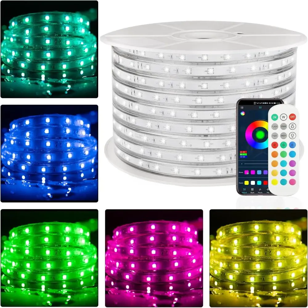 Уличная водонепроницаемая светодиодная RGB-лента длиной 10 м с изменением цвета, управлением через приложение и синхронизацией с музыкой для кемпера, бассейна, террасы и т.д.
Уличная водонепроницаемая светодиодная RGB-лента длиной 10 м с изменением цвета, управлением через приложение и синхронизацией с музыкой для кемпера, бассейна, террасы и т.д.