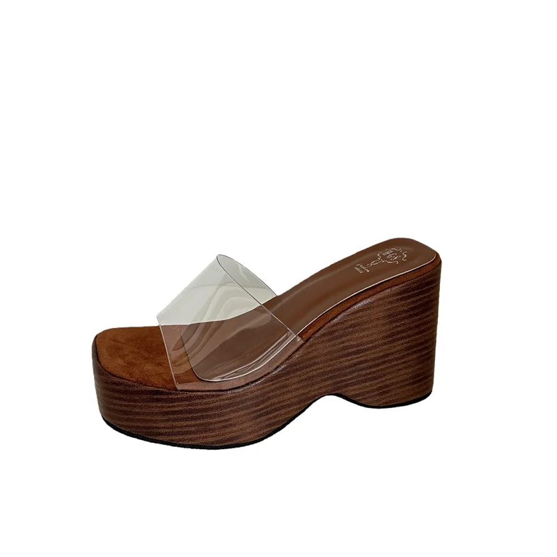 Brown Chunky Sandsal Summer Shoes For Woman Platform Wedge Heels Size 34 Punk Block Heels Slippers Tranparent Ladies Shoes
Brown Chunky Sandsal Summer Shoes For Woman Platform Wedge Heels Size 34 Punk Block Heels Slippers Tranparent Ladies Shoes