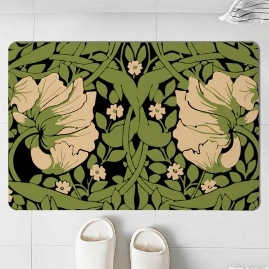 Green Boho Bath Mat, Vintage Sage Green Flora Door Mat, Symmetrical Plant Floor Mat for Bathtub Bathroom Table Kitchen Small In
Green Boho Bath Mat, Vintage Sage Green Flora Door Mat, Symmetrical Plant Floor Mat for Bathtub Bathroom Table Kitchen Small In
