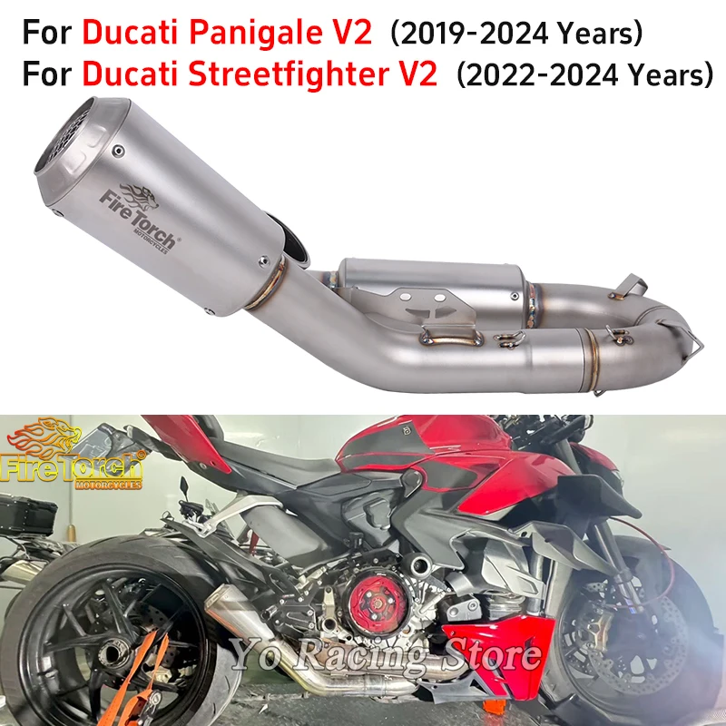 Slip On For Ducati Panigale V2 2019 - 2024 Streetfighter V2 2022 - 2024 Motorcycle Exhaust System Escape Muffler With Link Pipe 
Slip On For Ducati Panigale V2 2019 - 2024 Streetfighter V2 2022 - 2024 Motorcycle Exhaust System Escape Muffler With Link Pipe