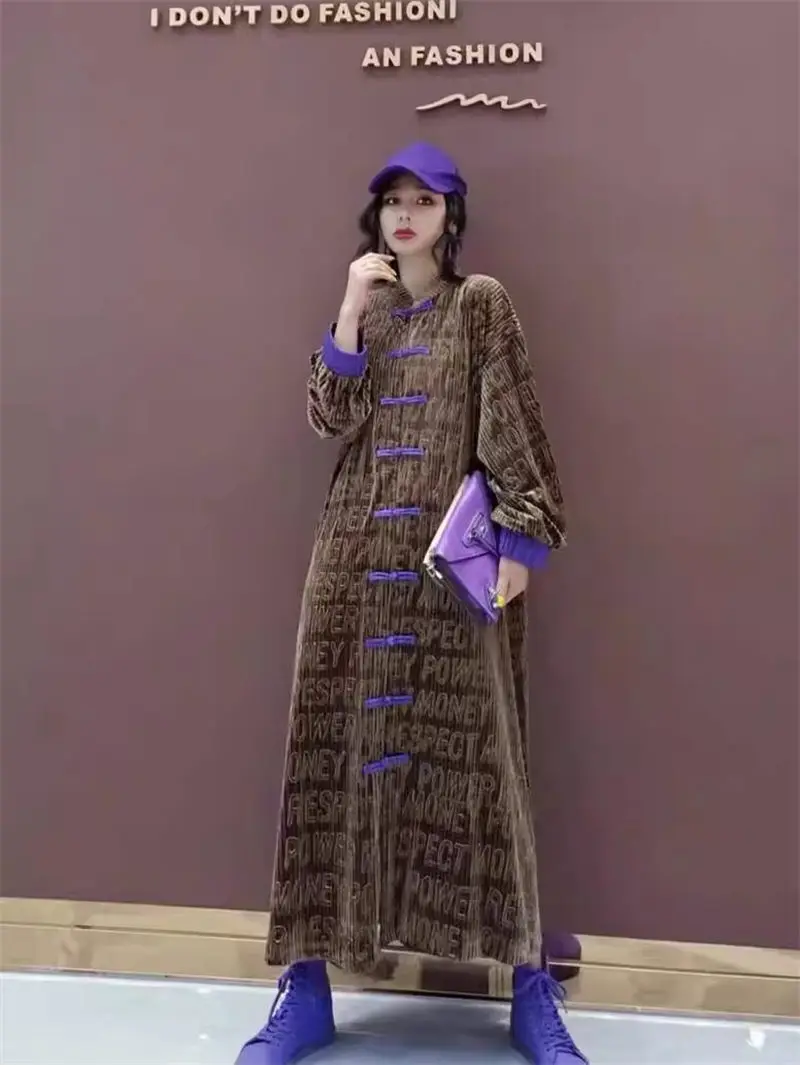 2025 Spring Autumn Fashion Korean Edition Gold Velvet Buckle Long Dress Coat Personalized Women's Trendy Shirt Jacket A828
2025 Spring Autumn Fashion Korean Edition Gold Velvet Buckle Long Dress Coat Personalized Women's Trendy Shirt Jacket A828