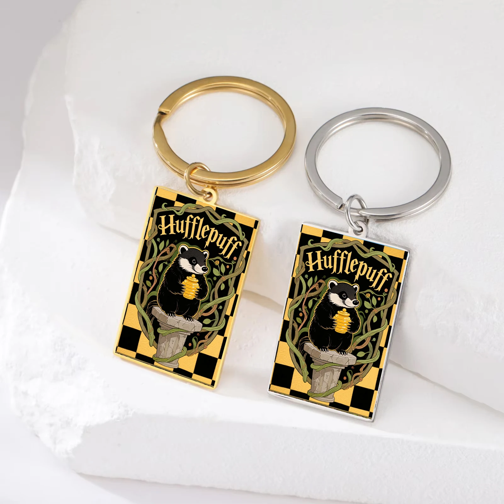 Cute Honey Badger Keychain Hufflepuff Custom Text Personalized Keyring for Men Women Car Bag Accessories Gifts
Cute Honey Badger Keychain Hufflepuff Custom Text Personalized Keyring for Men Women Car Bag Accessories Gifts