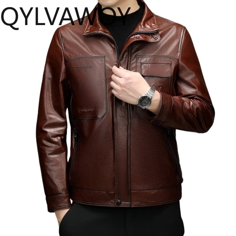 QYLVAWOY Top-grain Leather Jacket Man Real Cowhide Jacket High-end Motorcycle Jacket New Jackets for Man Casual Jaqueta De Couro
QYLVAWOY Top-grain Leather Jacket Man Real Cowhide Jacket High-end Motorcycle Jacket New Jackets for Man Casual Jaqueta De Couro