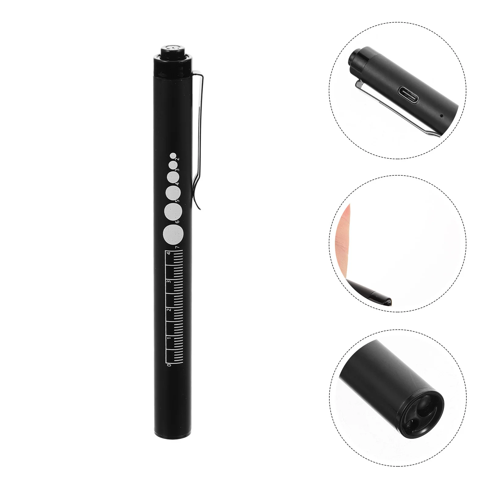 Rechargeable Pen Light 1968 Black LED Flashlight with Ruler Pupil Gauge for Nurses Doctors Medical Students Ear Nose
Rechargeable Pen Light 1968 Black LED Flashlight with Ruler Pupil Gauge for Nurses Doctors Medical Students Ear Nose