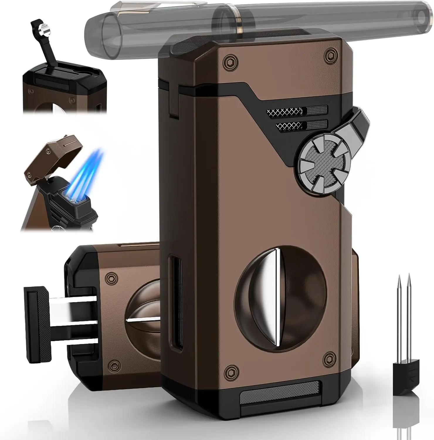 5-in-1 Multi-Tool Lighter with V Tool, Punch,Draw Enhancer Holder & 4 Jet Flame - Adjustable Windproof Refillable Butane Lighte
5-in-1 Multi-Tool Lighter with V Tool, Punch,Draw Enhancer Holder & 4 Jet Flame - Adjustable Windproof Refillable Butane Lighte
