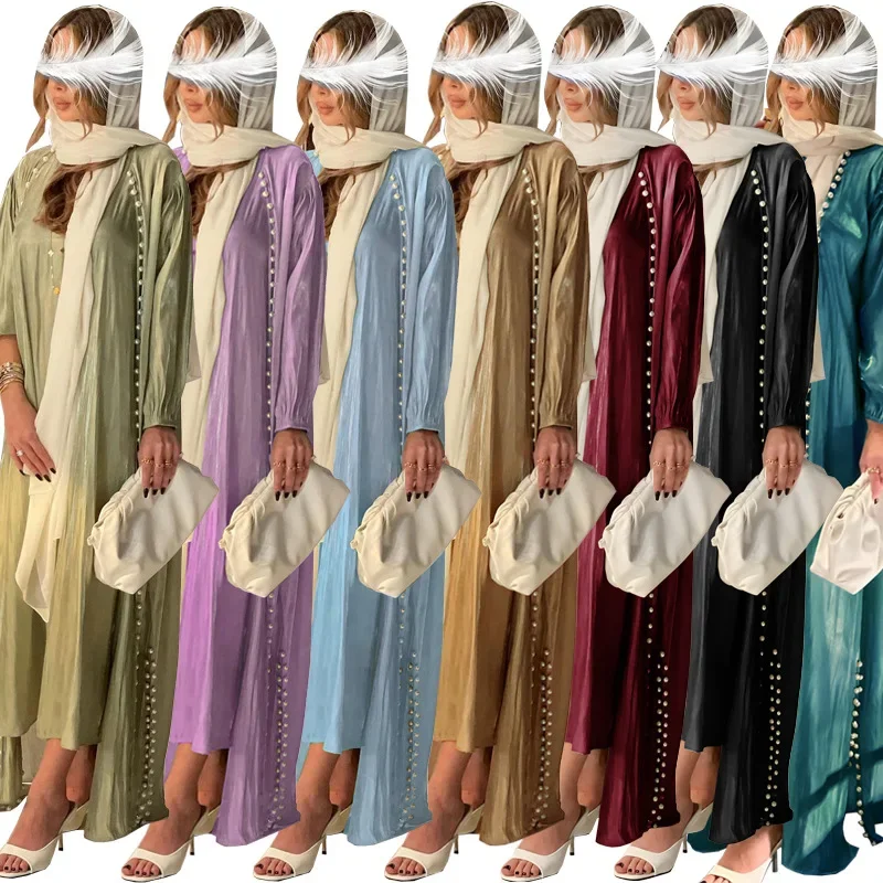 2025 Caftan Muslim Abaya Women Dress 2 Piece Set Abayas Gowns Dubai Arabic Silk Satin Kimono Cardigan Robe Outwear Autumn
2025 Caftan Muslim Abaya Women Dress 2 Piece Set Abayas Gowns Dubai Arabic Silk Satin Kimono Cardigan Robe Outwear Autumn