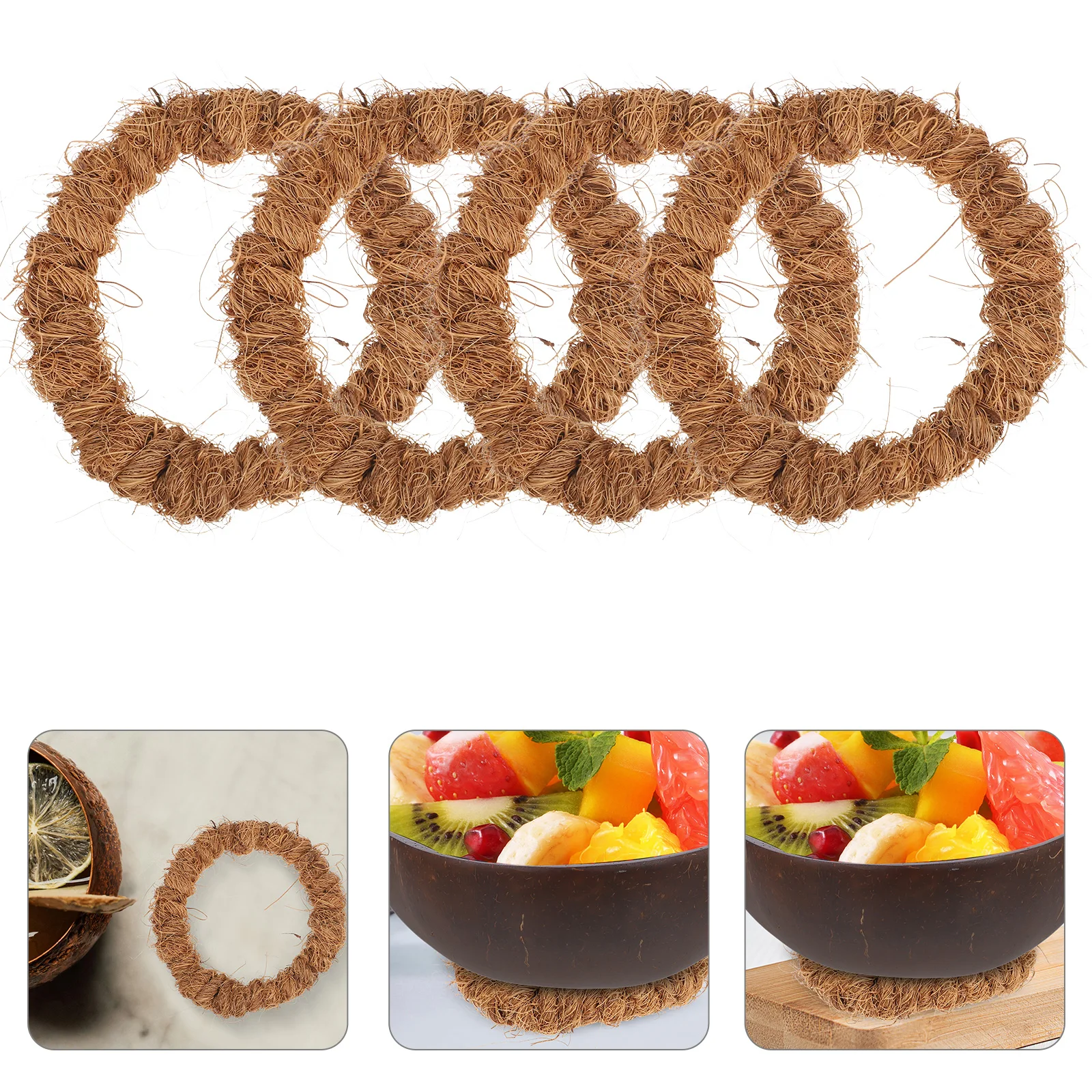 4pcs Coconut Fiber Coaster for Bowl Kitchen Gadget Artificial Coffee Gasket Beverages Fiber Ring Hot Pan Table Cup Holder Pad
4pcs Coconut Fiber Coaster for Bowl Kitchen Gadget Artificial Coffee Gasket Beverages Fiber Ring Hot Pan Table Cup Holder Pad
