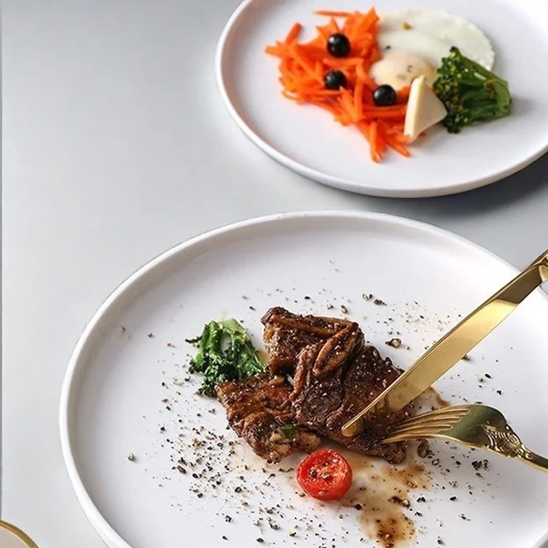 Nordic Ceramic Western Dinner Plate Round Pasta Steak Plate Restaurant Solid Color Tableware Snack Dessert Tray Cooking Dishes
Nordic Ceramic Western Dinner Plate Round Pasta Steak Plate Restaurant Solid Color Tableware Snack Dessert Tray Cooking Dishes