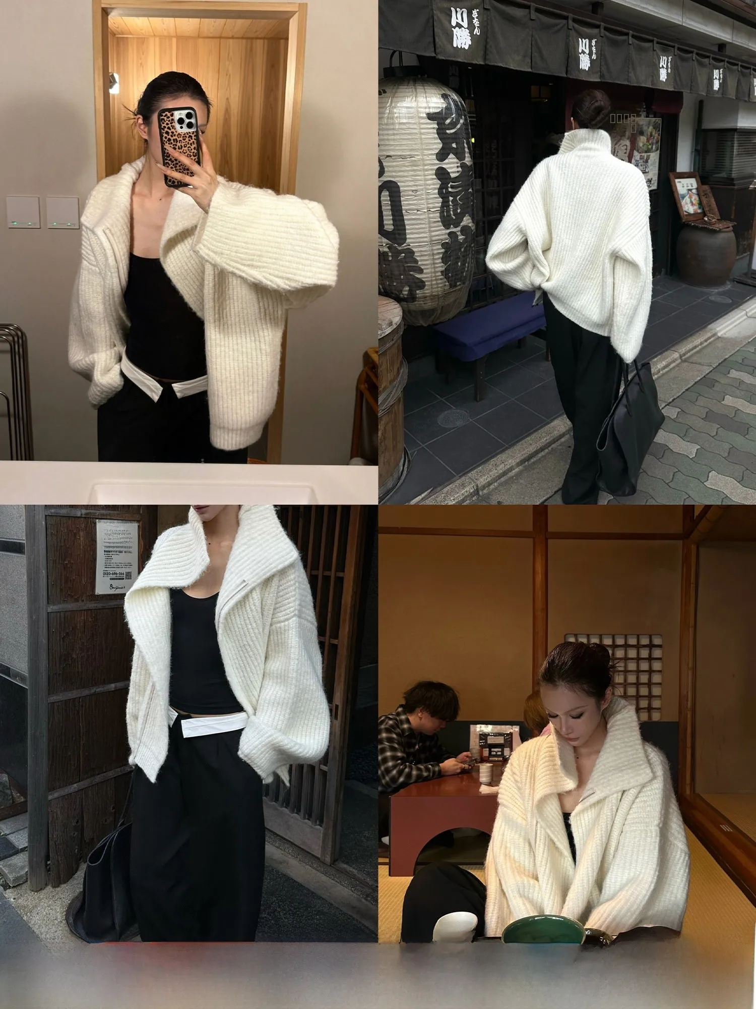 Loose Women's High Collar Zipper Sweater Lazy Design White Open Cardigan Coat Comfortable Sle Long Sve ort Length
Loose Women's High Collar Zipper Sweater Lazy Design White Open Cardigan Coat Comfortable Sle Long Sve ort Length