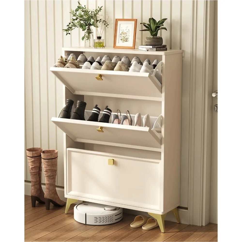 Hidden Shoe Cabinet with 3 Flap Drawers, Narrow Shoe Cabinet, Suitable for Entryway
Hidden Shoe Cabinet with 3 Flap Drawers, Narrow Shoe Cabinet, Suitable for Entryway