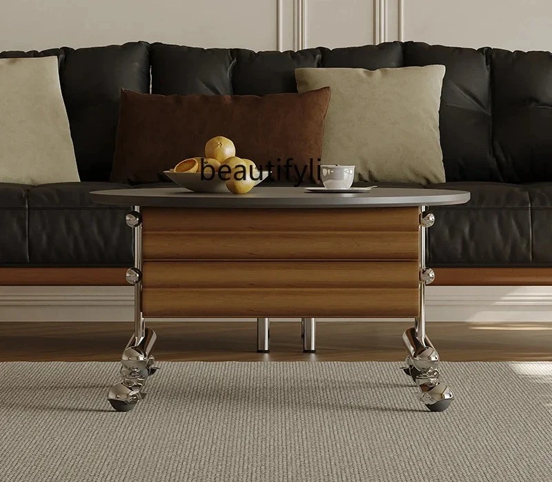 Cherry wood cart coffee table movable lifting side rack solid wood living room storage tea table
Cherry wood cart coffee table movable lifting side rack solid wood living room storage tea table