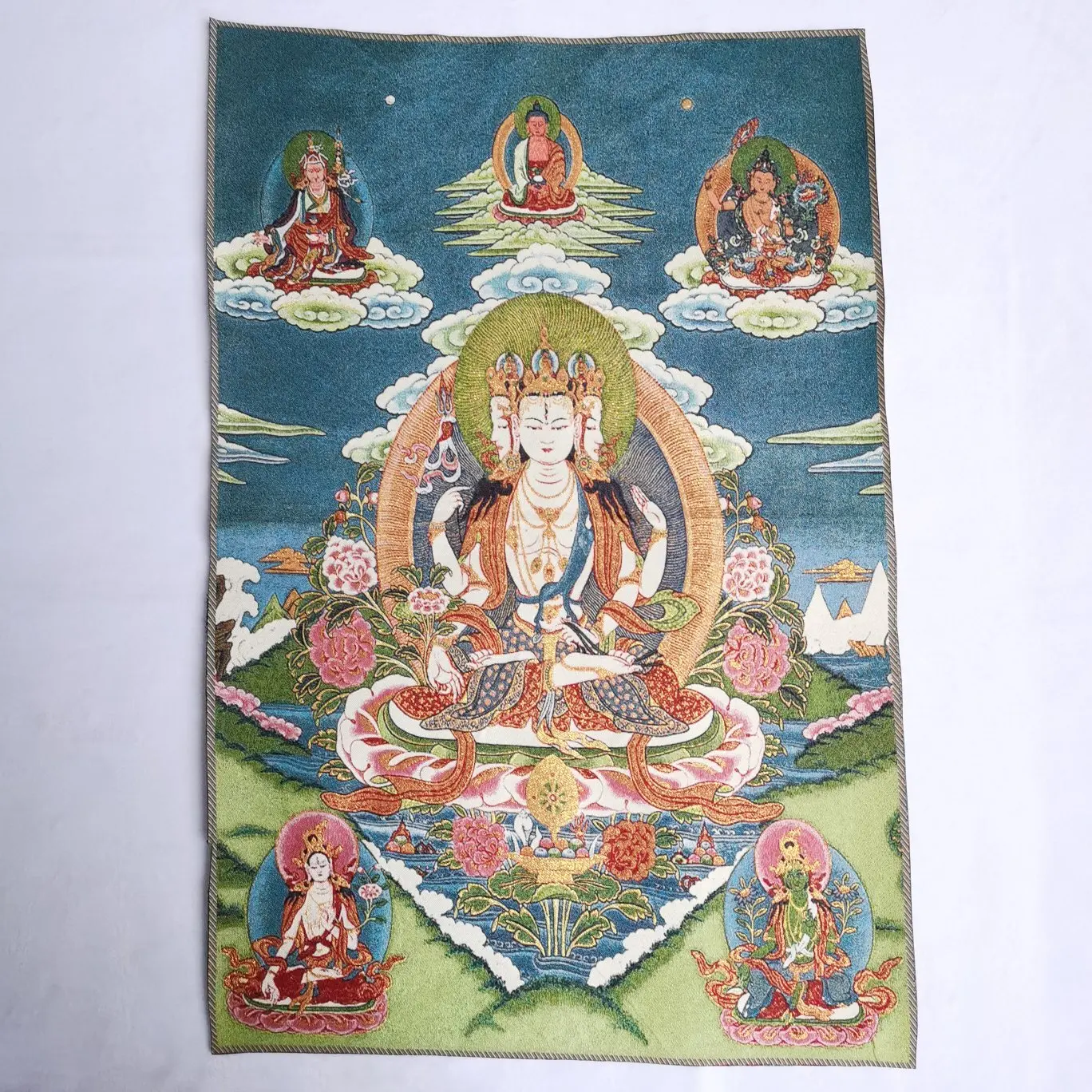 36" Tibet Tibetan Cloth Silk Avalokiteshvara Amoghapasha Tangka Thangka Mural
36" Tibet Tibetan Cloth Silk Avalokiteshvara Amoghapasha Tangka Thangka Mural