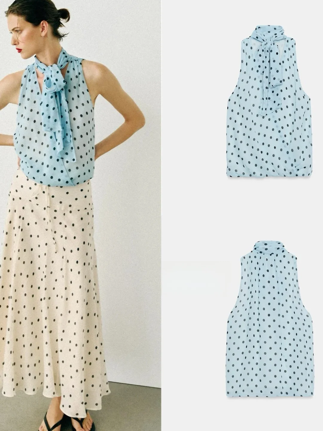Elegant Summer 2026 Women's Shirt without Sleeves V-neck Hanging Neck Polka Dot Knot New Style European Fashion Str...
Elegant Summer 2026 Women's Shirt without Sleeves V-neck Hanging Neck Polka Dot Knot New Style European Fashion Str...