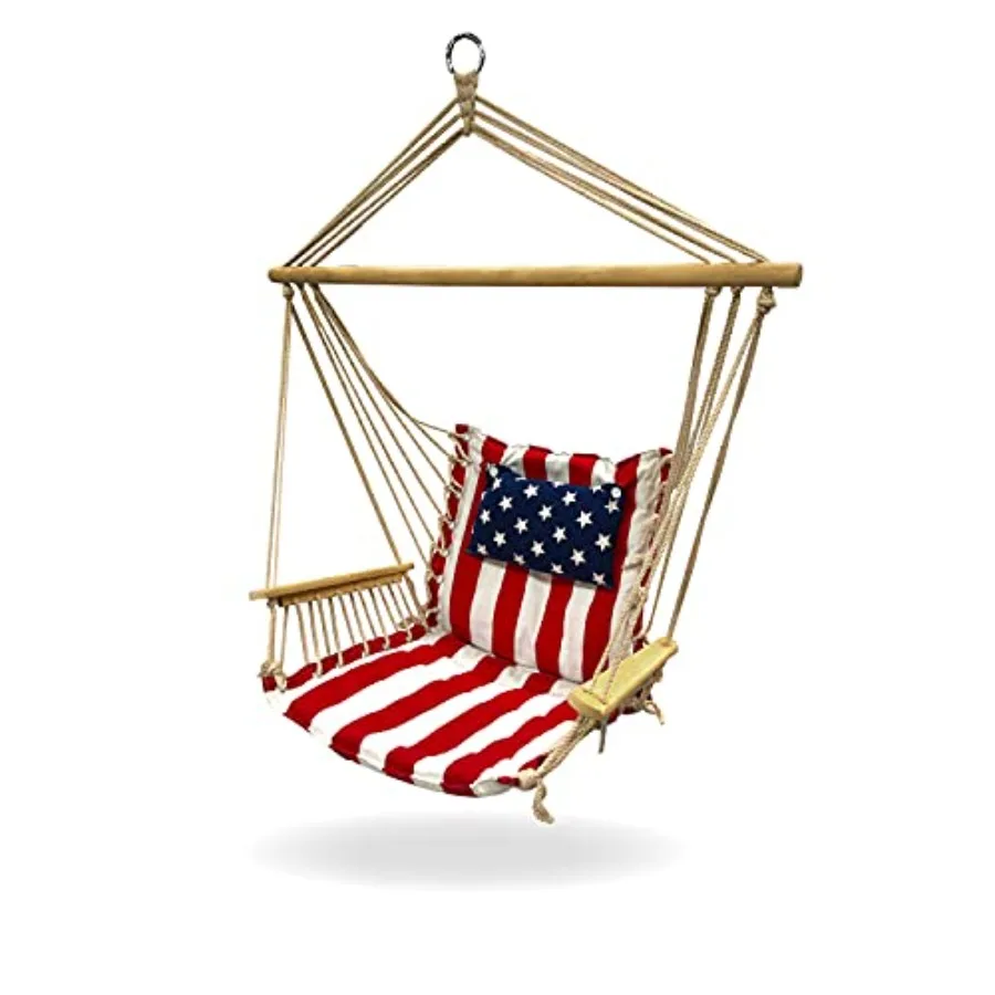 Hammock Chair Hanging Rope Swing *12 Patterns Quality Comfortable and Breathable Fabric - Indoor/Outdoor - Red White and Blue
Hammock Chair Hanging Rope Swing *12 Patterns Quality Comfortable and Breathable Fabric - Indoor/Outdoor - Red White and Blue